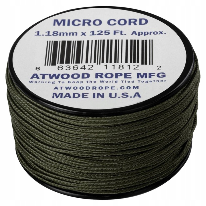 Linka Atwood Rope Micro Cord 1,18mm/38m Olive Drab
