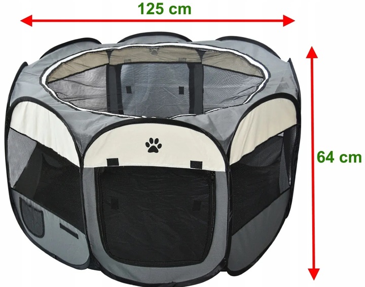 DUŻY SKŁADANY KOJEC ZAGRODA LEGOWISKO KLATKA DLA PSA KOTA SZCZENIĄT 125 XXL