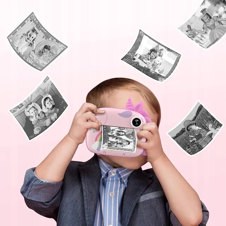 Aparat HiMont Natychmiastowy z drukarką dla dziecka jednorożec + karta 32GB