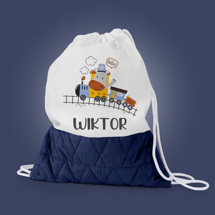 WOREK DO PRZEDSZKOLA ŻŁOBKA PLECAK DLA DZIECKA Z PĘTELKĄ NA BUTY + IMIĘ