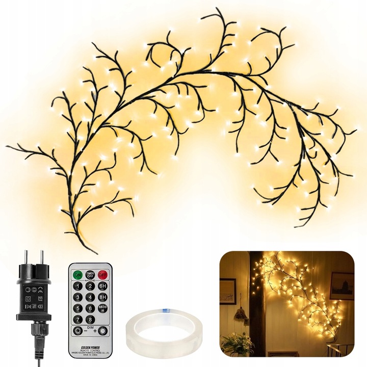 Dekoracja LED W Kształcie Gałęzi, Łańcuch Świetlny Z Gałązkami Wierzby