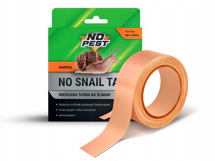 TAŚMA MIEDZIANA ŚRODEK SPOSÓB NA ŚLIMAKI PRZECIW ŚLIMAKOM SAMOPRZYLEPNA 20M