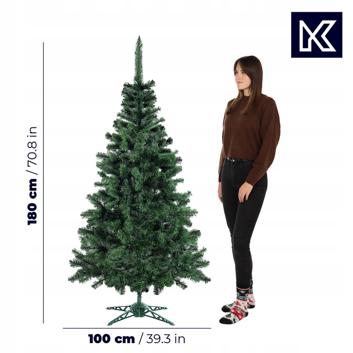 CHOINKA SZTUCZNA JAK ŻYWA 180 cm SOSNA ŚWIERK JODŁA GĘSTA PREMIUM + STOJAK