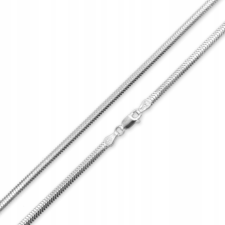 Owalna Żmijka Łańcuszek srebrny pr. 925 Snake Linka dla Niej 45 cm x 2,5 mm