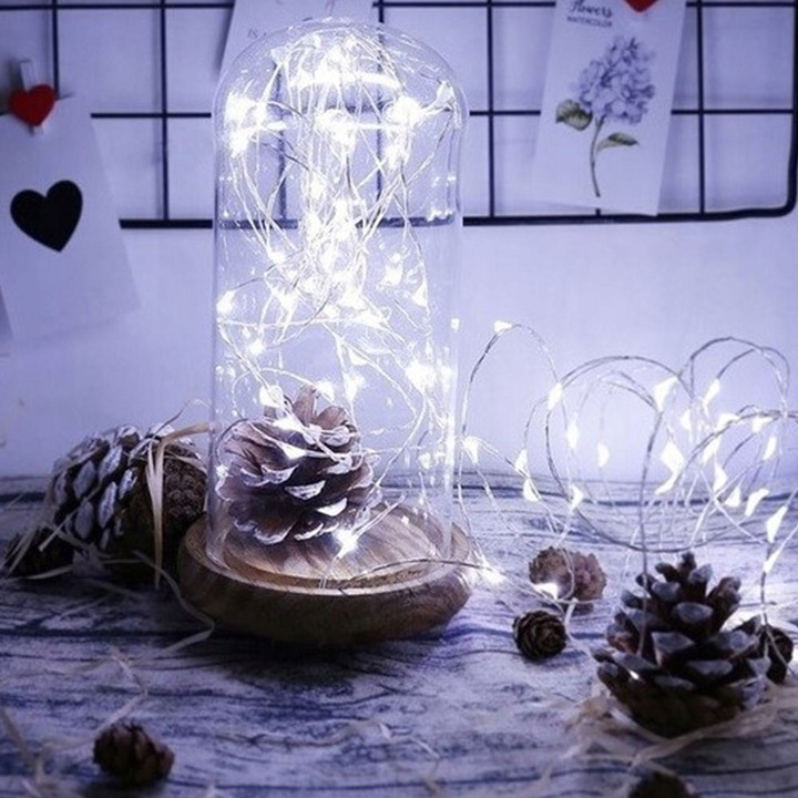 Lampki Choinkowe 500 LED Mikro Drucik 50m Pilot BIAŁY ZIMNY