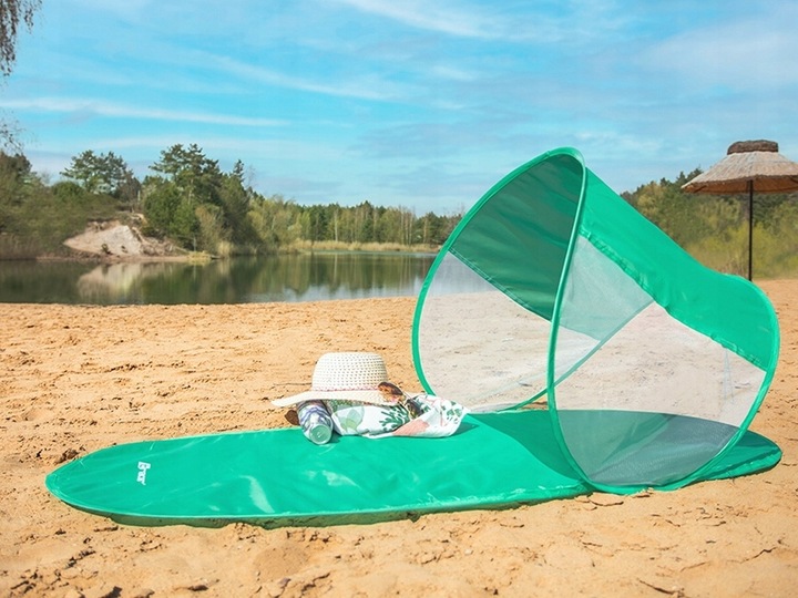 MATA PLAŻOWA Z DASZKIEM SKŁADANA 145 X 70 CM BIWAK