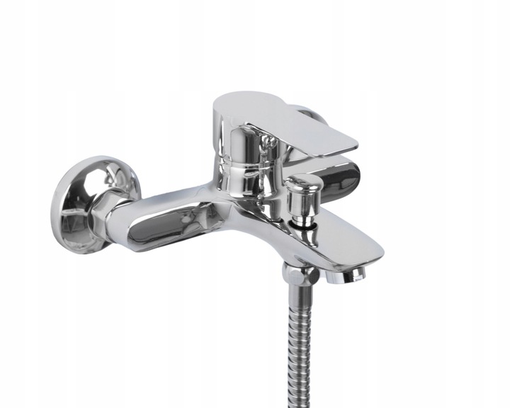 Bateria wannowa ścienna z prysznicem chrom srebrny kran do wanny YOKA HOME