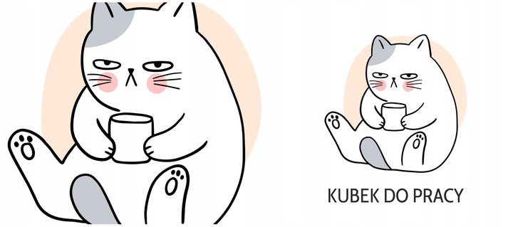 KUBEK PREMIUM DO PRACY KAWY WALENTYNKI URODZINY Z KOTEM KOT PREZENT ZABAWNY