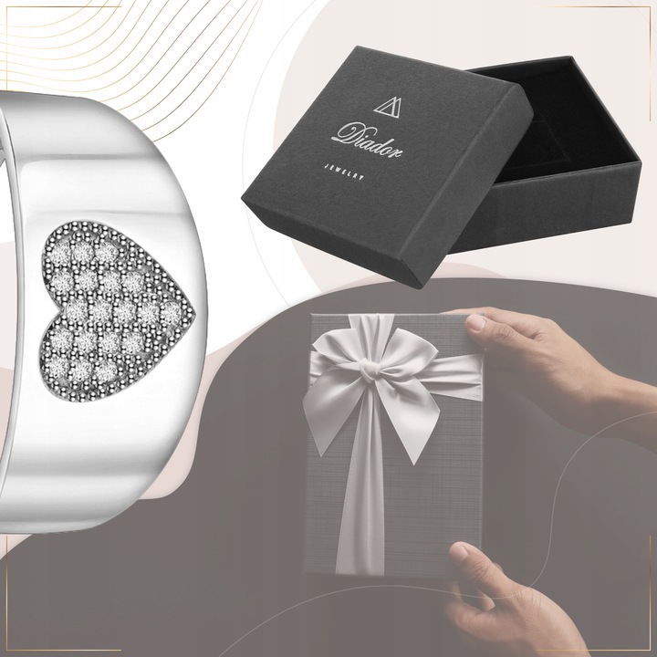 SREBRNY pierścionek OBRĄCZKA SREBRO 925 z CYRKONIAMI wyjątkowy PREZENT