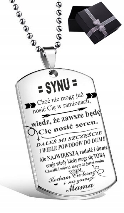 PREZENT DLA SYNA OD MAMY GRAWER NASZYJNIK NIEŚMIERTELNIK PUDEŁK GRATIS G403