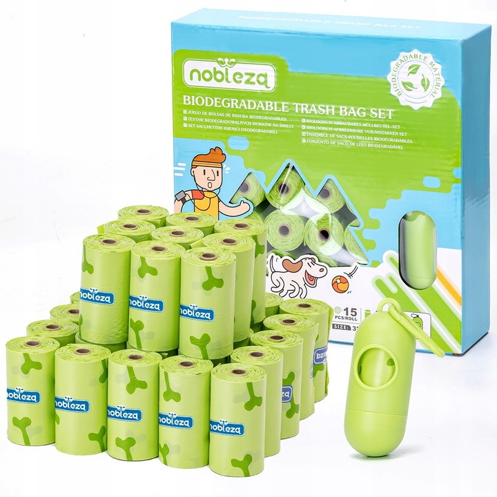 WORECZKI Na Psie Odchody BIODEGRADOWALNE 540 szt+dozownik