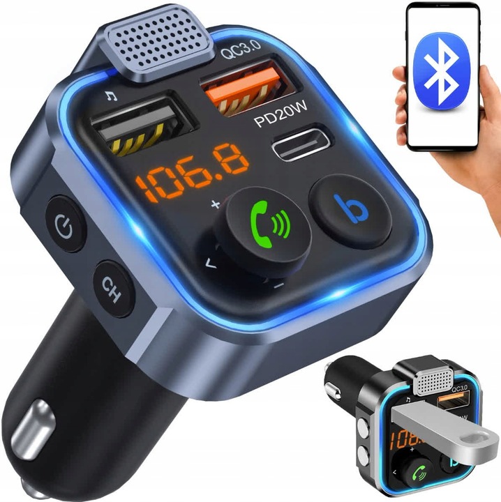 TRANSMITER BLUETOOTH FM MP3 ŁADOWARKA ODTWARZACZ TRANSMITER BT AUDIO