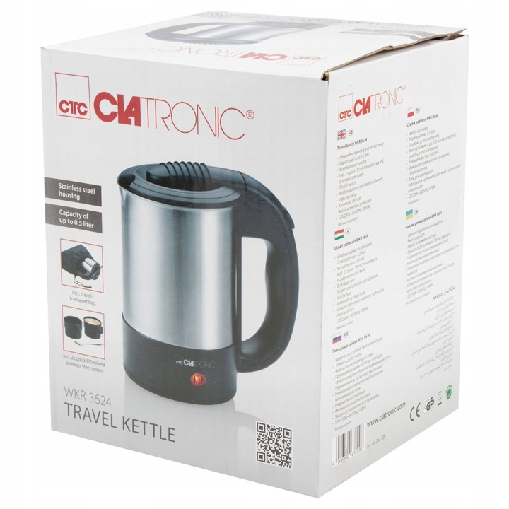 CZAJNIK ELEKTRYCZNY PODRÓŻNY 0,5L BPA FREE CLATRONIC WKR