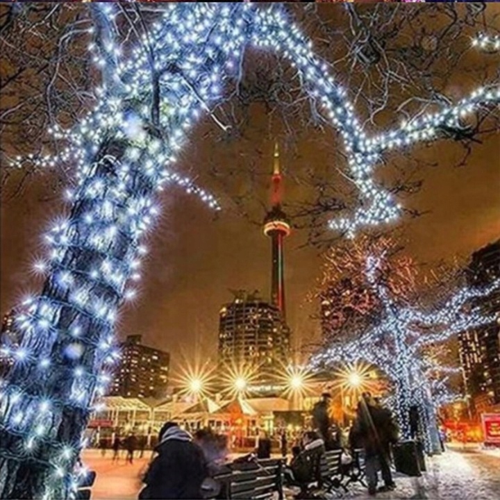 LAMPKI CHOINKOWE 500 LED STAŁE + FLASH ZEWNĘTRZNE BŁYSK IP44 BIAŁE ZIMNE