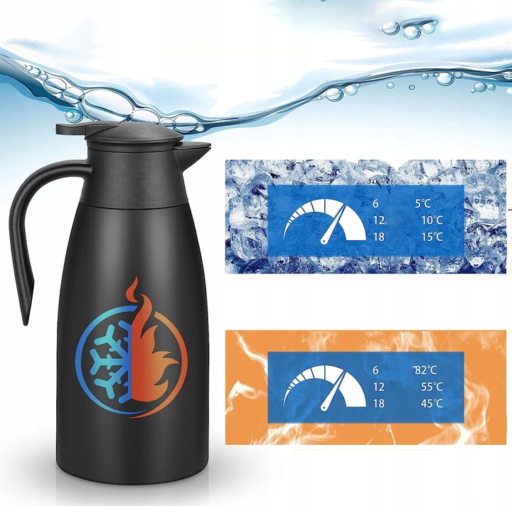 TERMICZNY CZAJNIK STALOWY 304 DUŻY OTWÓR ERGONOMICZNY UCHWYT