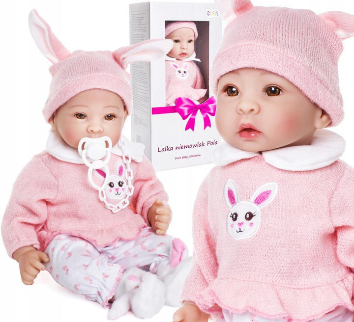 PACHNĄCA LALKA NIEMOWLAK BOBAS POLA Mówi Śpiewa po PL 40 cm + SMOCZEK