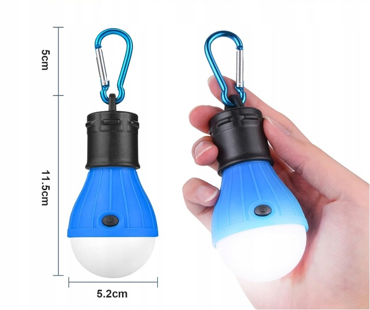 LAMPA KEMPINGOWA BIWAKOWA LED LATARKA LAMPKA DO NAMIOTU KARABIŃCZYK 5 SZT