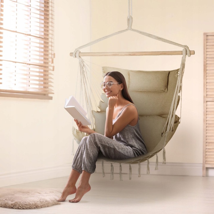 FOTEL WISZĄCY KRZESŁO BRAZYLIJSKIE HUŚTAWKA HAMAK BOHO SOIS XXL OUTTEC