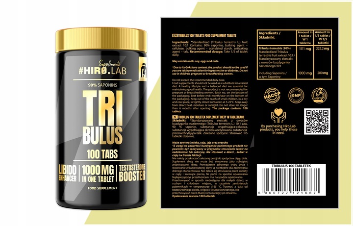 TRIBULUS testosteron TERRESTRIS BUZDYGANEK testo na libido 1000 mg hiro