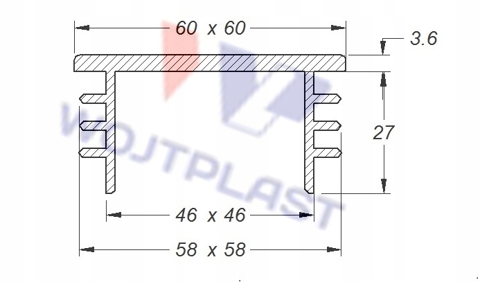 ZAŚLEPKI DO PROFILI ZAŚLEPKA 60x60 czarne