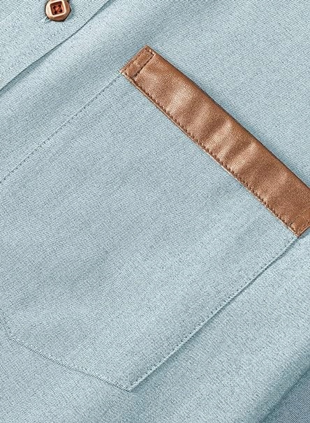 Meilicloth koszula meska krotki rekaw w kolorze jeansu Rozmiar XL