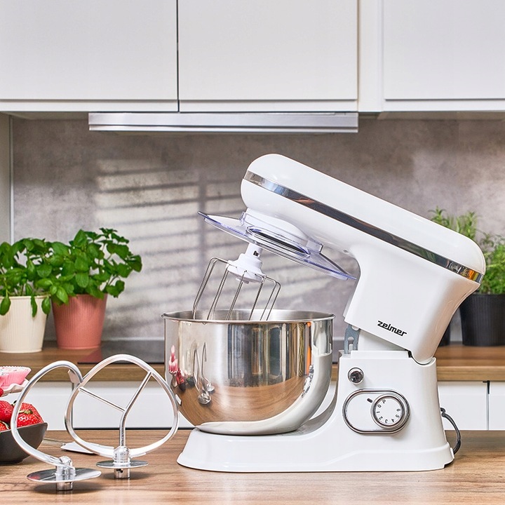 Robot kuchenny planetarny Zelmer ZKR1350 1200W Biały Misa 5L