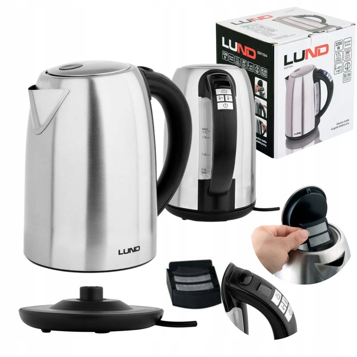 LUND CZAJNIK ELEKTRYCZNY 1,7L STAL NIERDZEWNA REGULACJA TEMPERATURY 68194