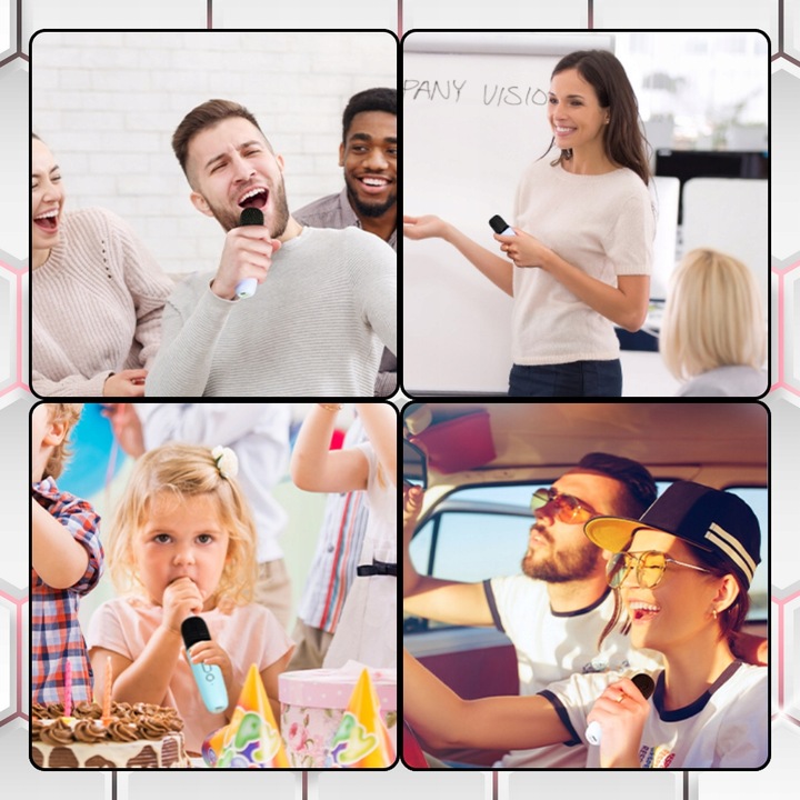 ZESTAW KARAOKE 2 MIKROFONY + GŁOŚNIK BEZPRZEWODOWY BLUETOOTH SUPER DŹWIĘK
