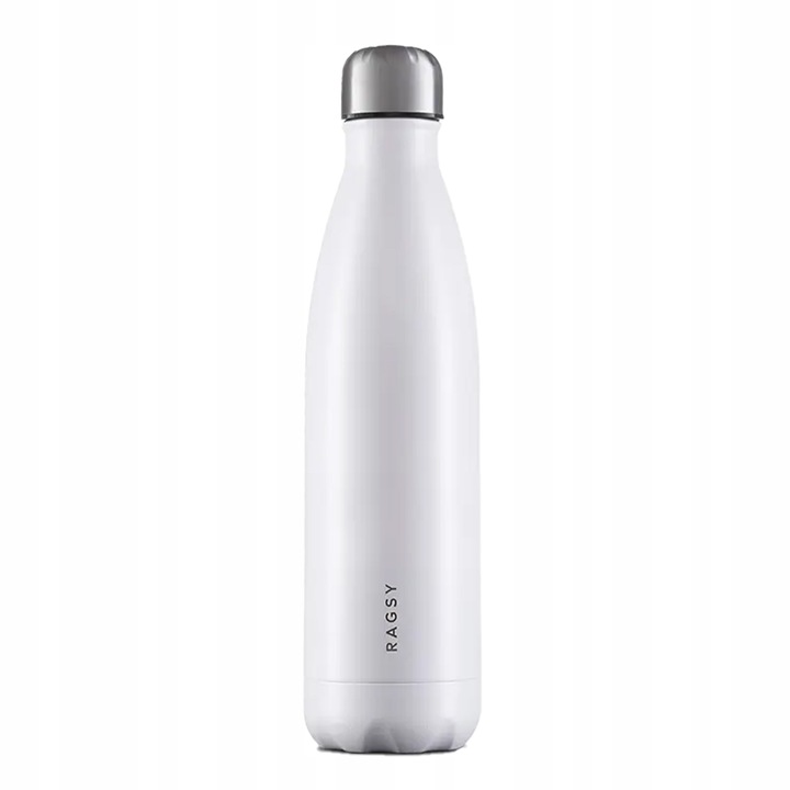 RAGSY Butelka Termiczna 750ml BPA FREE 12/24H - White/Biała