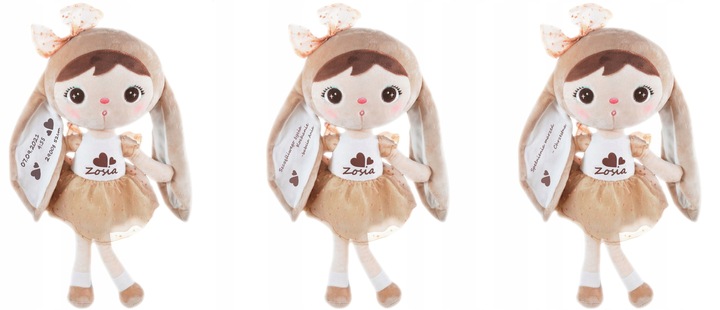 Lalka Metoo z metryczką - PREZENT NA ROCZEK DLA DZIEWCZYNKI maskotka królik