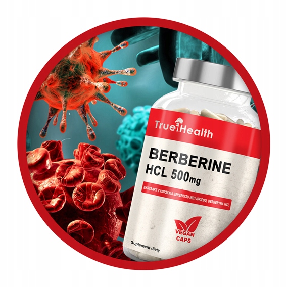 BERBERYNA HCL 500mg 90 kaps BERBERINE ODCHUDZANIE CUKRZYCA WEGE TRUE HEALTH