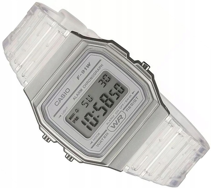 CYFROWY ZEGAREK CASIO F-91WS-7EF RETRO SPORT KLASYK MAŁY UNISEX +BOX 35mm