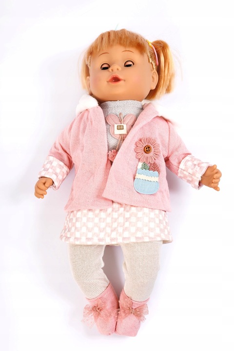 Lalka Bobas Interaktywna Miękka Jak Żywa Duża 42cm Śpiewa Mówi Dziewczynka