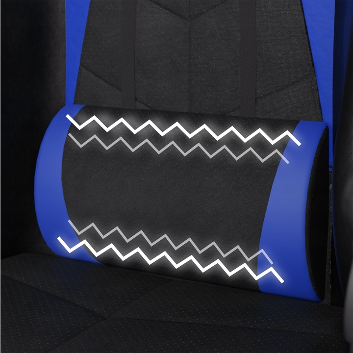 FOTEL GAMINGOWY CYBER CHAIRS X-POWER BLUE - BIUROWY Z MASAŻEM I PODNÓŻKIEM