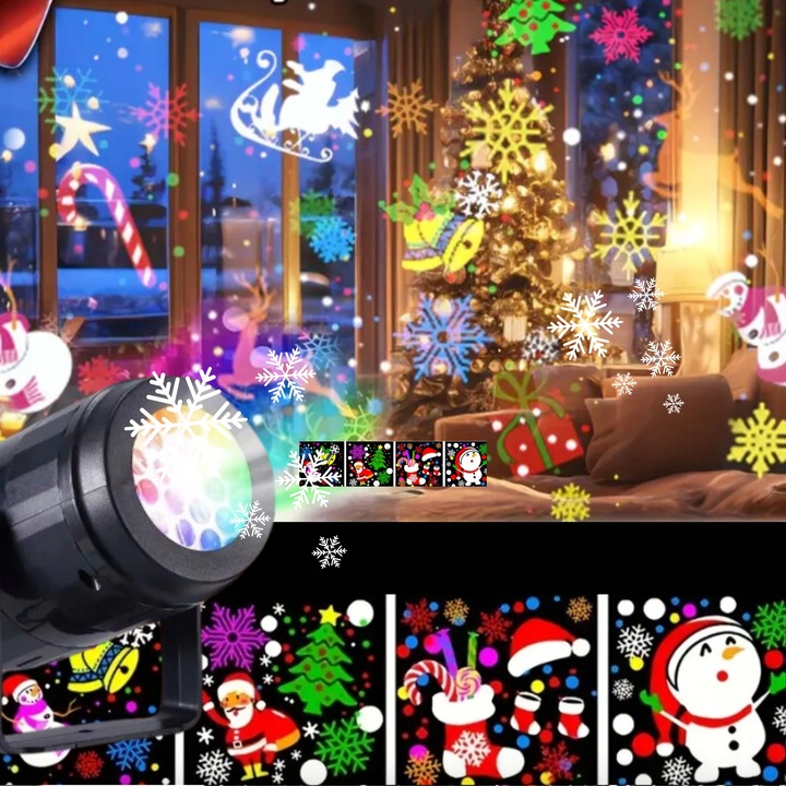 PROJEKTOR ŚWIĄTECZNY LED PŁATKI ŚNIEGU RZUTNIK LASEROWY NA DOM ZEWNĘTRZNY