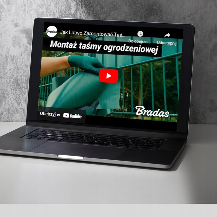 Taśma ogrodzeniowa SZARA 19 cm x 35 m OSŁONA NA OGRODZENIE PANELOWE PŁOT