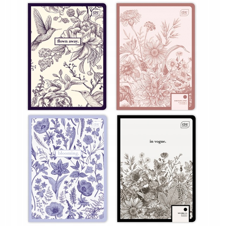 4 X ZESZYT A5, 60 KARTEK, LINIA, DLA DZIEWCZYNY