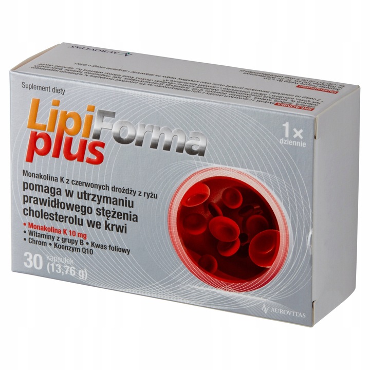 LipiForma Plus Koenzym Q10, Monakolina K, Czosnek 30 Kapsułek