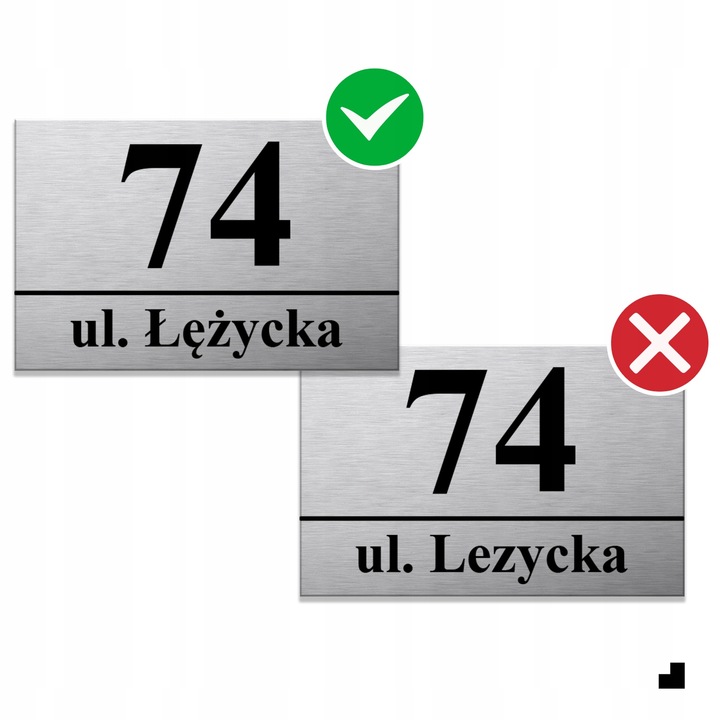 NUMER DOMU 32x21cm TABLICZKA ADRESOWA Z NUMEREM DOMU NUMER NA DOM SREBRNA