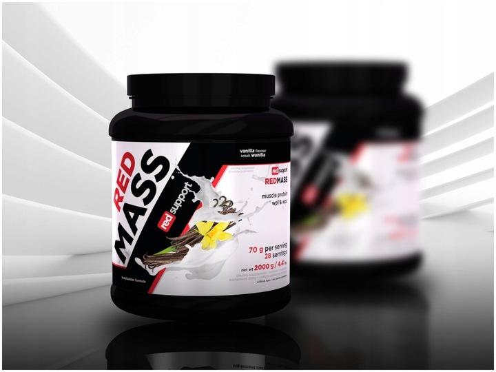 GAINER Red Mass 2000g BIAŁKO węglowodany MASA SIŁA czekolada Red Support