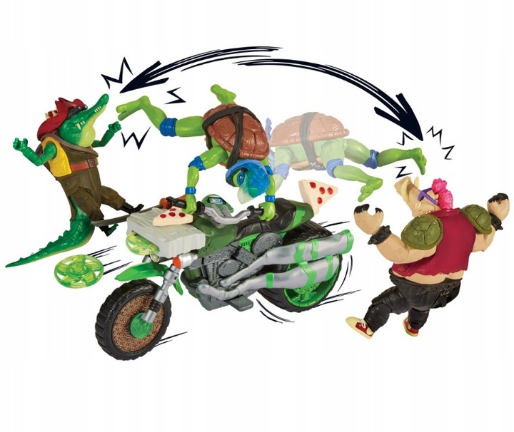 WOJOWNICZE ŻÓŁWIE NINJA Figurka LEONARDO Pojazd