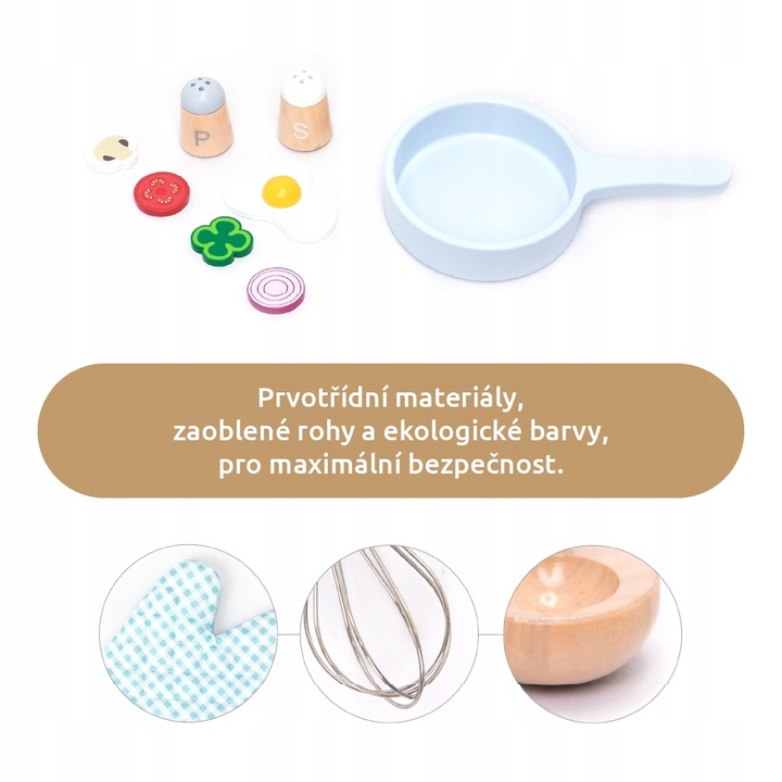 UMU Drewniany zestaw do gotowania dla dzieci 18 elementów