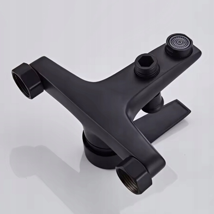 CZARNA BATERIA WANNOWA PRYSZNICOWA ŚCIENNA KRAN WANNY WĄŻ SŁUCHAWKA NATRYSK