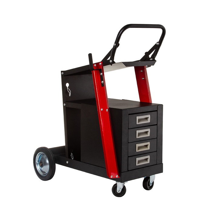 WÓZEK SPAWALNICZY DO SPAWAREK 4 SZUFLADY + PÓŁKA NA BUTLE