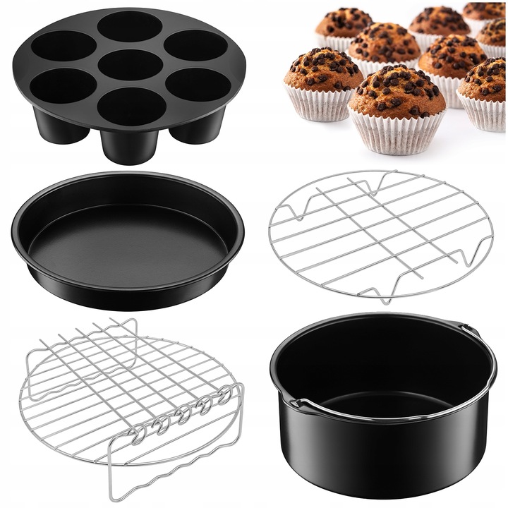 AKCESORIA DO FRYTKOWNICY MOZANO AIR FRYER ZESTAW 5 ELEMENTÓW