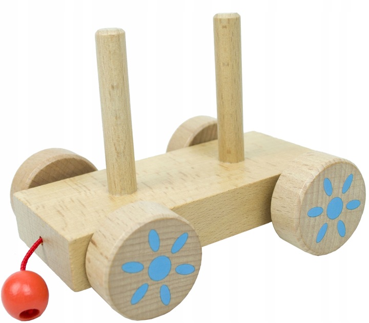 LT333 NOWY DREWNIANY POCIĄG Z WAGONAMI I KLOCKAMI WIEJSKA SCENERIA