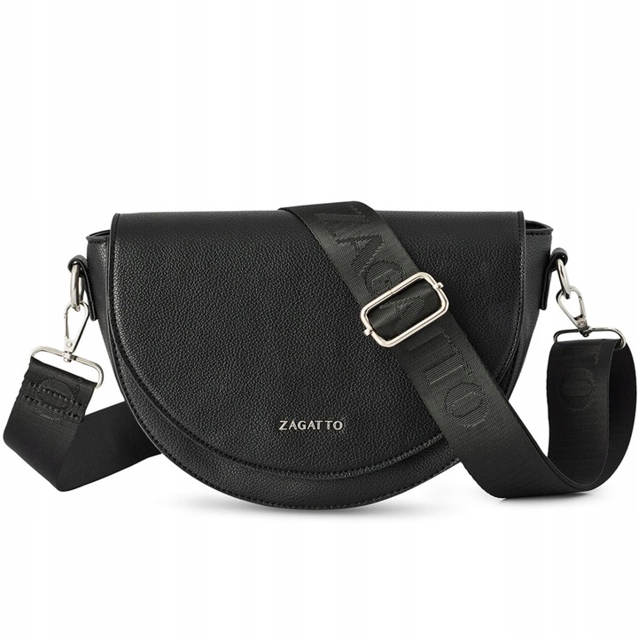 Torebka damska ekoskóra półksiężyc półokrągła crossbody pasek ZAGATTO