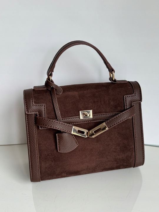 Torebka Gallantry Paris HIT czekoladowa zamsz eco brązowa listonoszka brąz