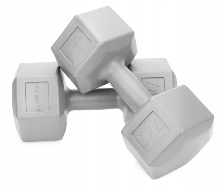 HANTLE 2x7kg hantelki CIĘŻARKI ZESTAW HANTLI BITUMICZNE do ćwiczeń 14kg