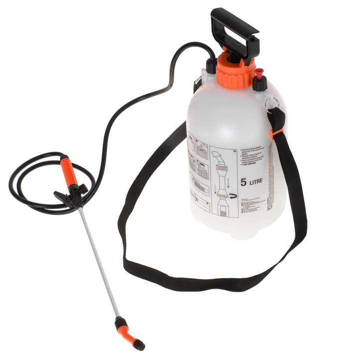 Ręczny OPRYSKIWACZ CIŚNIENIOWY Duża Pojemność 5L REGULACJA Zraszania Lanca